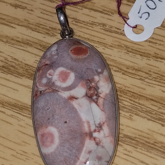 New Sterling silver Mexican Birds eye opal pendant - Picture 4 of 6